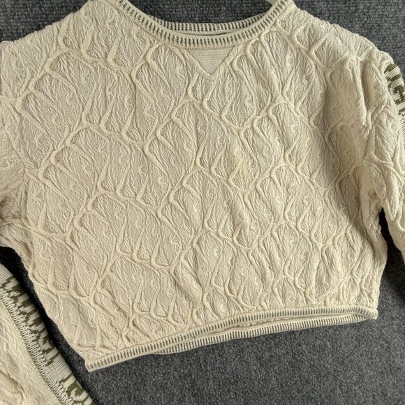 COOGI Australia Sweater Women White Crop Knit Pullover Sleeve Logos Short XL - Picture 4 of 16